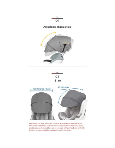 Extensor de Sombra Solar Manito Beige para Asiento de Coche