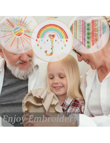 Kit de Bordado Colorido Arcoíris FONNUY 3 Sets para Principiantes