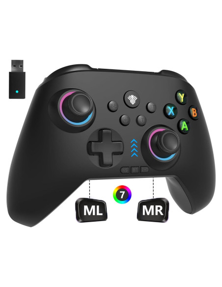 Controlador Inalámbrico 2.4G YUYIU para PC y Switch RGB Controlador Inalámbrico 2.4G YUYIU para PC y Switch RGB