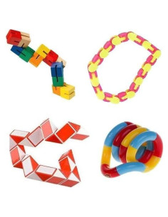 Juguete Antiestrés Tangle Jr. Original - Paquete de 4 Unidades