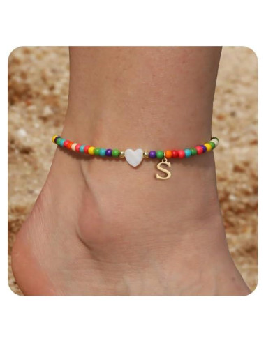 Pulsera de Tobillo Honsny para Mujeres con Cuentas Turquesa