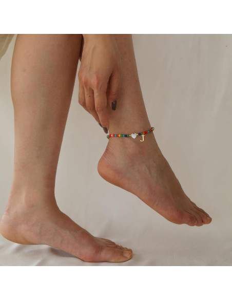 Pulsera de Tobillo Honsny para Mujeres con Cuentas Turquesa