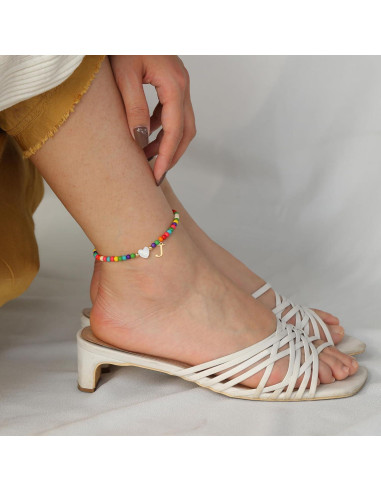 Pulsera de Tobillo Honsny para Mujeres con Cuentas Turquesa