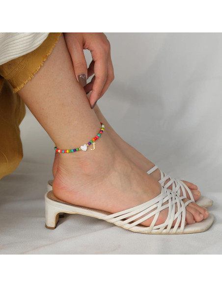 Pulsera de Tobillo Honsny para Mujeres con Cuentas Turquesa