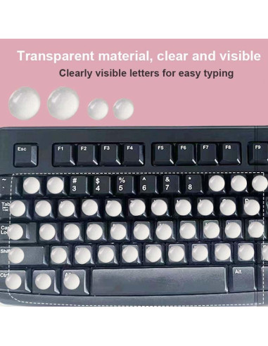 Pegatinas Transparentes para Teclado DIFENLEAF - Protección Uñas