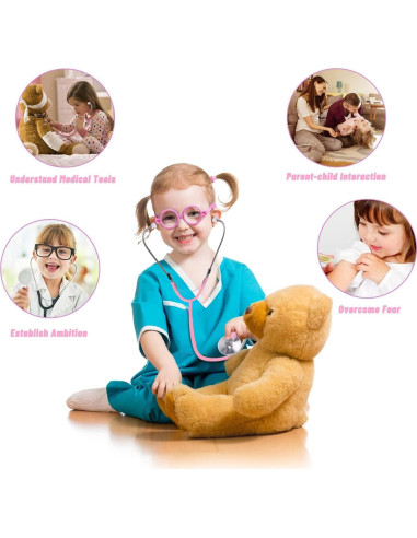 Kit de Doctor para Niños Gifts2U 42 Piezas Rosa 3-6 Años
