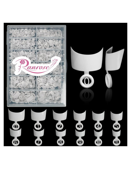 Ranrose 600PCS Uñas Postizas Cortas Francesas Blancas