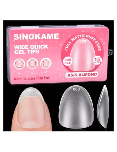 Consejos de Uñas de Gel Almendra Anchas SINOKAME XS 300 Piezas
