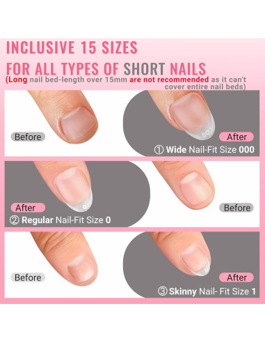 Consejos de Uñas de Gel Almendra Anchas SINOKAME XS 300 Piezas