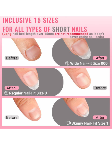 Consejos de Uñas de Gel Almendra Anchas SINOKAME XS 300 Piezas