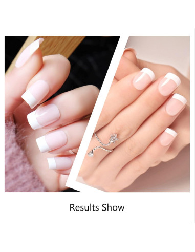 Ranrose 600PCS Uñas Postizas Cortas Francesas Blancas