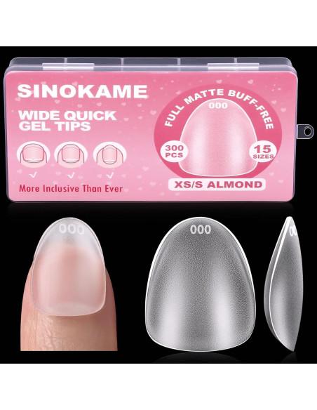 Consejos de Uñas de Gel Almendra Anchas SINOKAME XS 300 Piezas