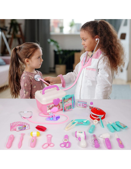 Kit de Doctor para Niños Gifts2U 42 Piezas Rosa 3-6 Años Kit de Doctor para Niños Gifts2U 42 Piezas Rosa 3-6 Años