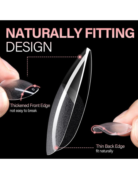 Tips de Uñas Falsas AILLSA Almendra Cortas 504pcs con Caja Tips de Uñas Falsas AILLSA Almendra Cortas 504pcs con Caja