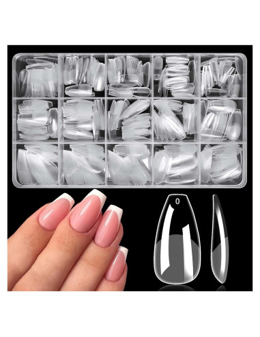 Uñas Falsas Transparentes LoveOurHome en Forma de Ataúd 420pc