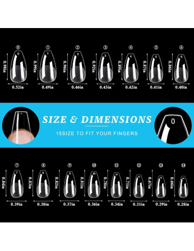 Uñas Falsas Transparentes LoveOurHome en Forma de Ataúd 420pc