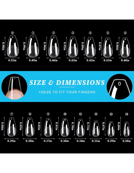 Uñas Falsas Transparentes LoveOurHome en Forma de Ataúd 420pc