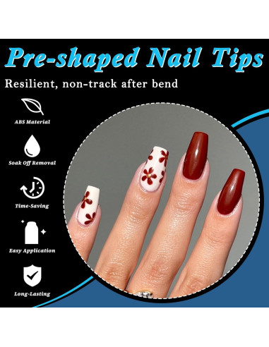 Uñas Falsas Transparentes LoveOurHome en Forma de Ataúd 420pc