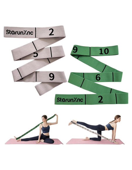 Correa de Estiramiento de Yoga StarunXnc 120cm Rosa Verde
