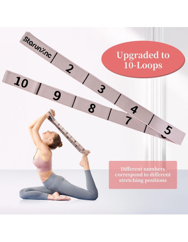 Correa de Estiramiento de Yoga StarunXnc 120cm Rosa Verde