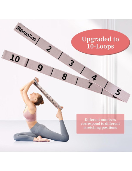 Correa de Estiramiento de Yoga StarunXnc 120cm Rosa Verde