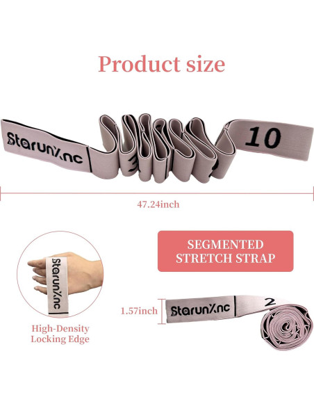 Correa de Estiramiento de Yoga StarunXnc 120cm Rosa Verde