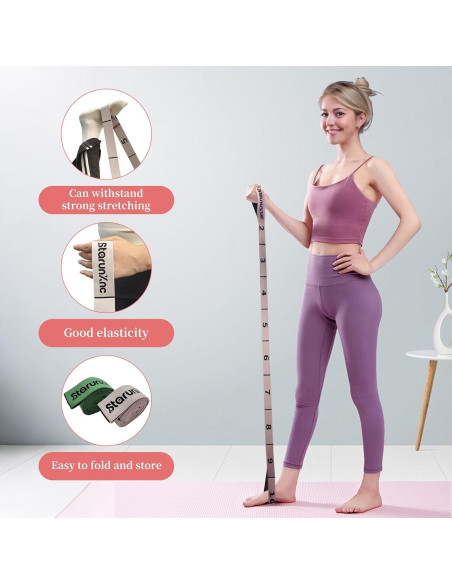 Correa de Estiramiento de Yoga StarunXnc 120cm Rosa Verde