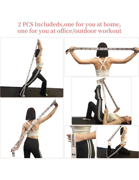 Correa de Estiramiento de Yoga StarunXnc 120cm Rosa Verde