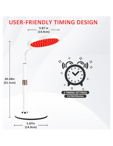Lámpara de Terapia de Luz Roja 940nm 100 LEDs con Temporizador