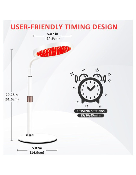 Lámpara de Terapia de Luz Roja 940nm 100 LEDs con Temporizador