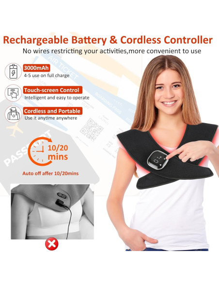 Terapia de Luz Roja Inalámbrica YUQBLITTY 660nm 850nm 5 Modos