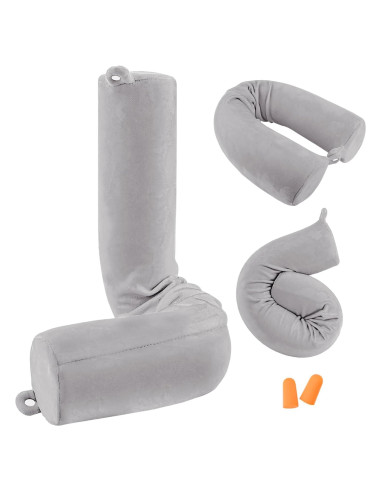 Almohada de Viaje PG6 Espuma con Memoria Ajustable Gris