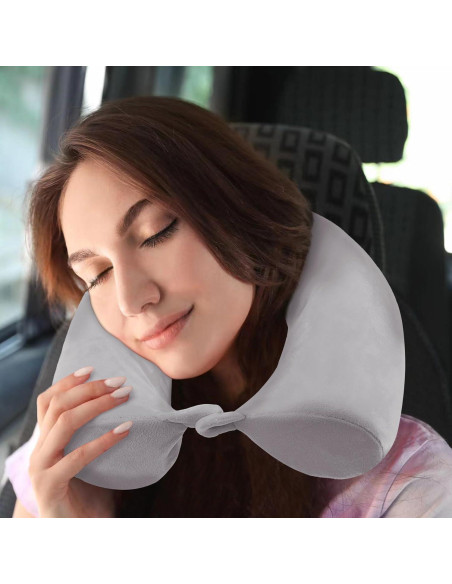Almohada de Viaje PG6 Espuma con Memoria Ajustable Gris