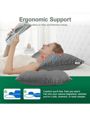 Almohada Ergonómica CHxxy Queen Espuma de Memoria Ajustable