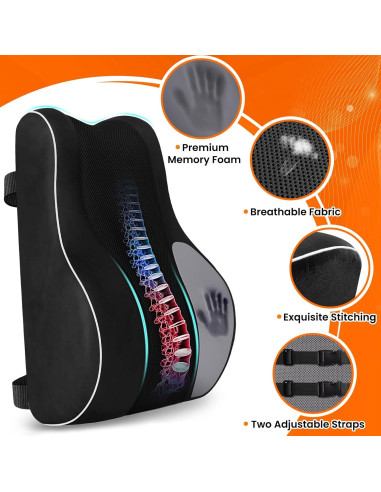 Almohada Lumbar Ergonómica CloudBliss - Espuma Viscoelástica 46x42x14cm