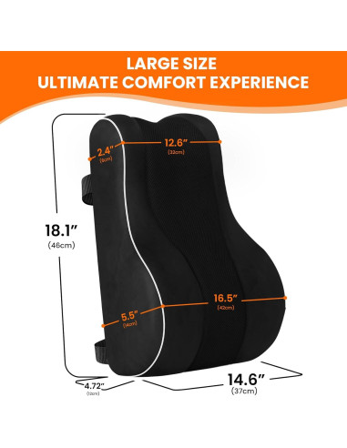 Almohada Lumbar Ergonómica CloudBliss - Espuma Viscoelástica 46x42x14cm