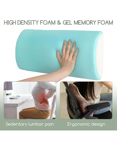 Almohada Lumbar HIGOGOGO Espuma Viscoelástica Marrón 50x25 cm