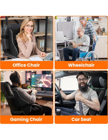 Almohada Lumbar Ergonómica CloudBliss - Espuma Viscoelástica 46x42x14cm