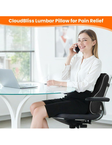 Almohada Lumbar Ergonómica CloudBliss - Espuma Viscoelástica 46x42x14cm