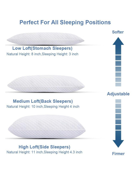 Cojines de Espuma de Memoria KUYOYGA Tamaño Reina Juego de 2