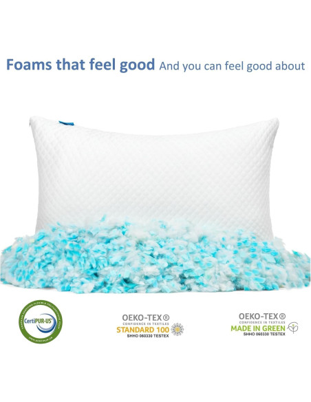 Cojines de Espuma de Memoria KUYOYGA Tamaño Reina Juego de 2