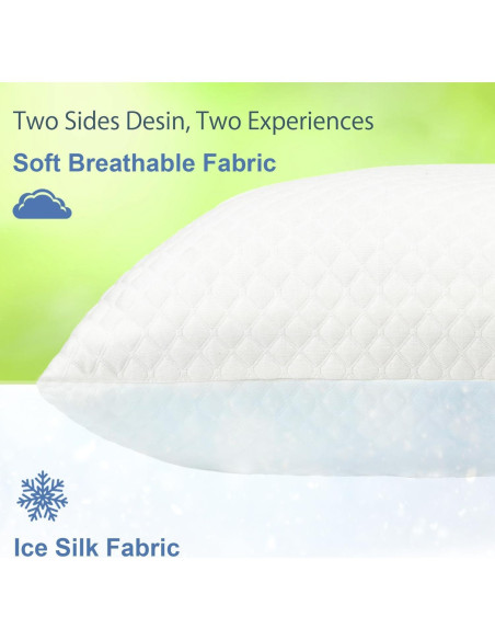 Cojines de Espuma de Memoria KUYOYGA Tamaño Reina Juego de 2