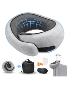 Almohada de Viaje Ergonomica HiztoBlo 100% Espuma de Memoria