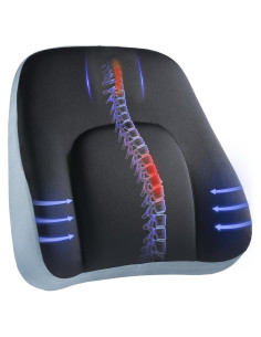 Almohada Lumbar HUANUO Espuma Viscoelástica Ajustable Negra