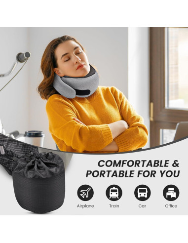 Almohada de viaje SZXYX 100% espuma viscoelástica gris