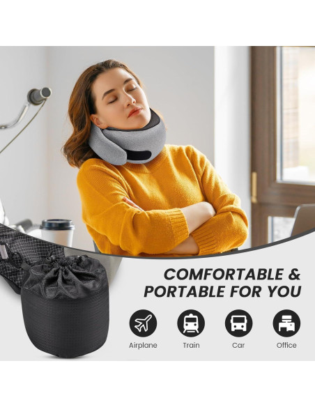 Almohada de viaje SZXYX 100% espuma viscoelástica gris Almohada de viaje SZXYX 100% espuma viscoelástica gris