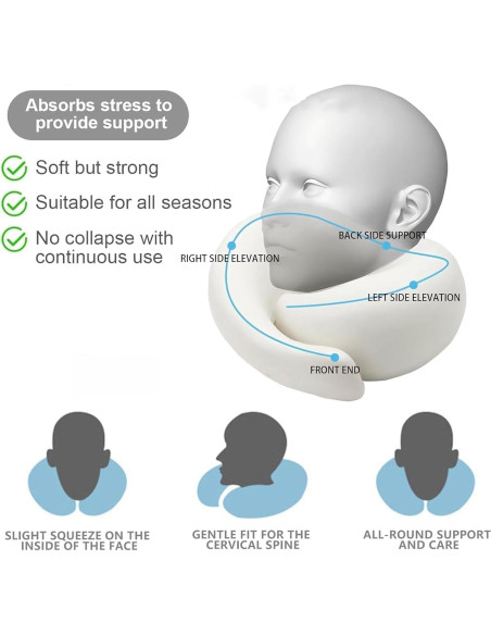 Almohada de viaje SZXYX 100% espuma viscoelástica gris Almohada de viaje SZXYX 100% espuma viscoelástica gris