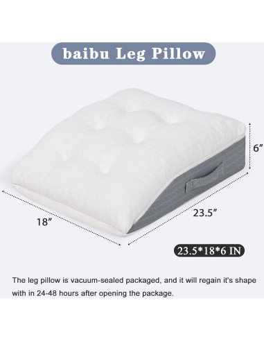 Almohada Elevadora de Piernas Baibu de Espuma Viscoelástica 60x46x15 cm