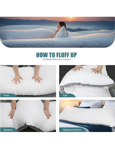 Almohada Corporal Completa Yuexiu 50.8x137.2 cm con Funda Blanca