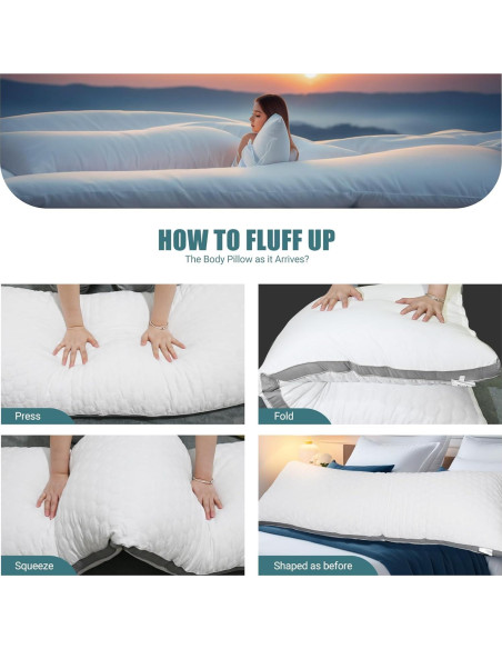 Almohada Corporal Completa Yuexiu 50.8x137.2 cm con Funda Blanca